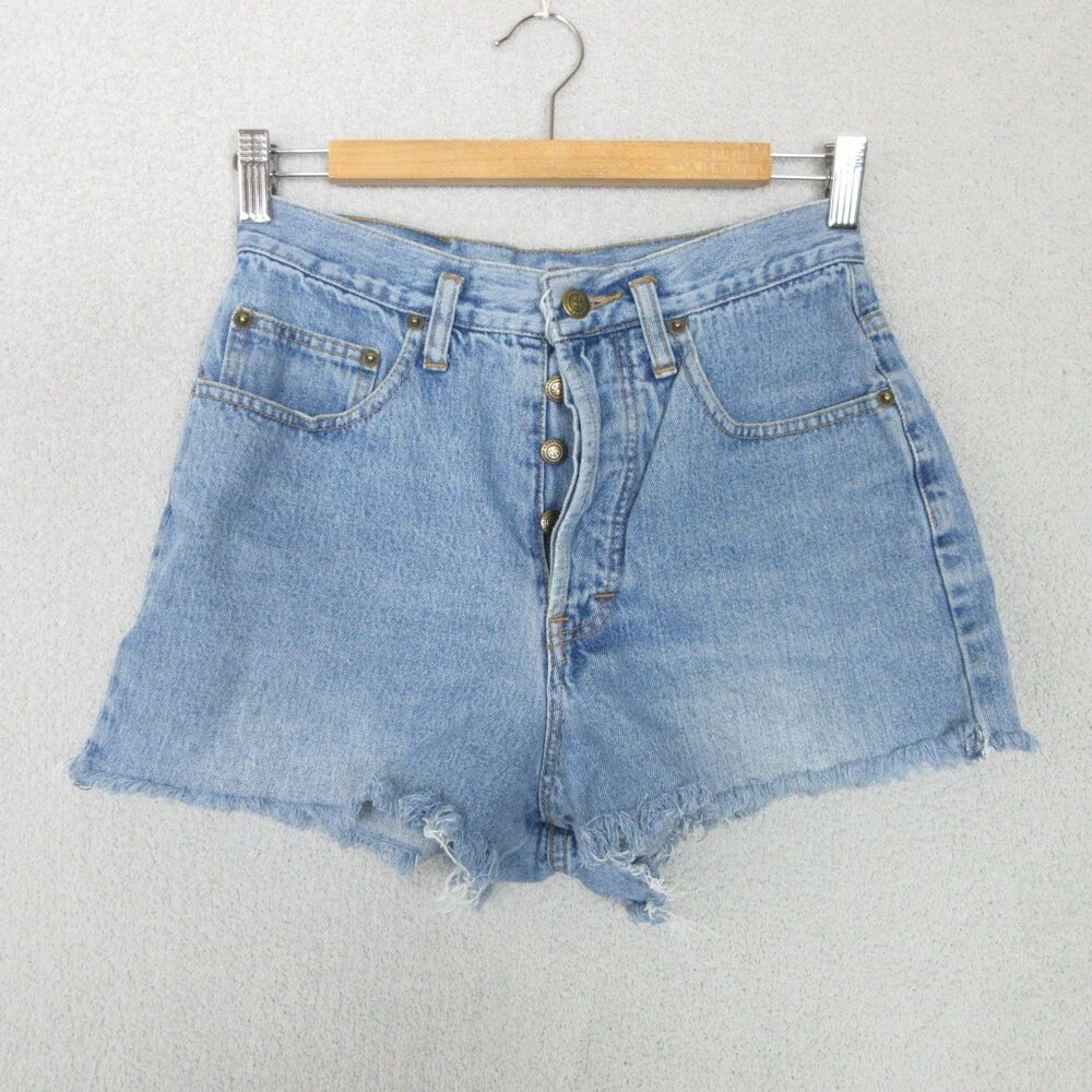 Vintage Forenza Denim Shorts Womens 8 Light Wash High Rise‎ Frayed Hem